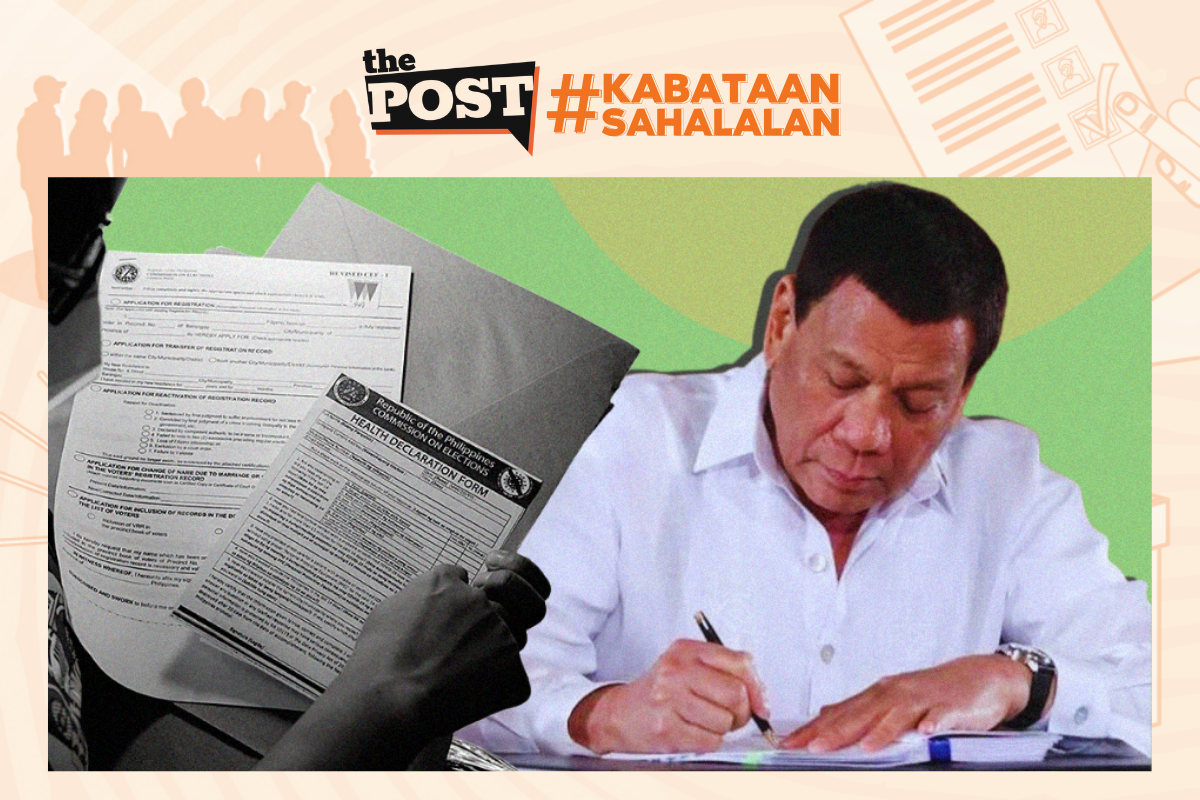 DUTERTE SIGNS LAW EXTENDING VOTER REGISTRATION - The POST